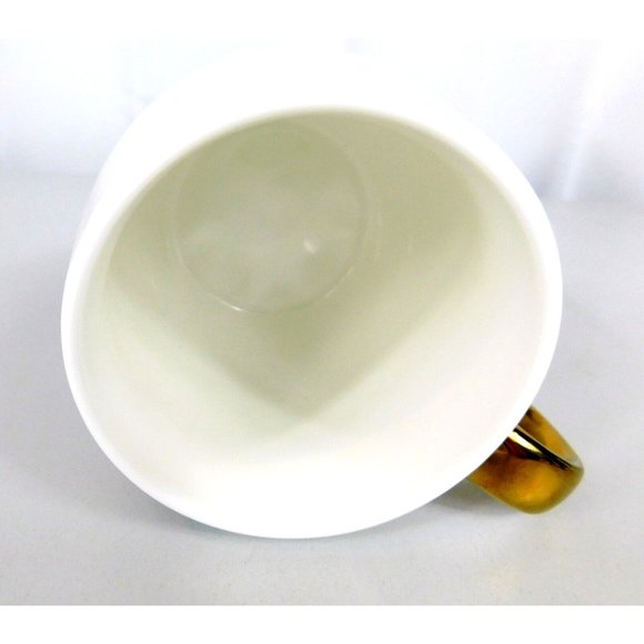 Disney Mickey Mouse Face Coffee Mug Cup White w/Gold Handle Porcelain - Picture 8 of 9